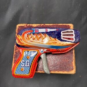 Vintage Tin Toy Space Gun, rare collector piece Made in Japan